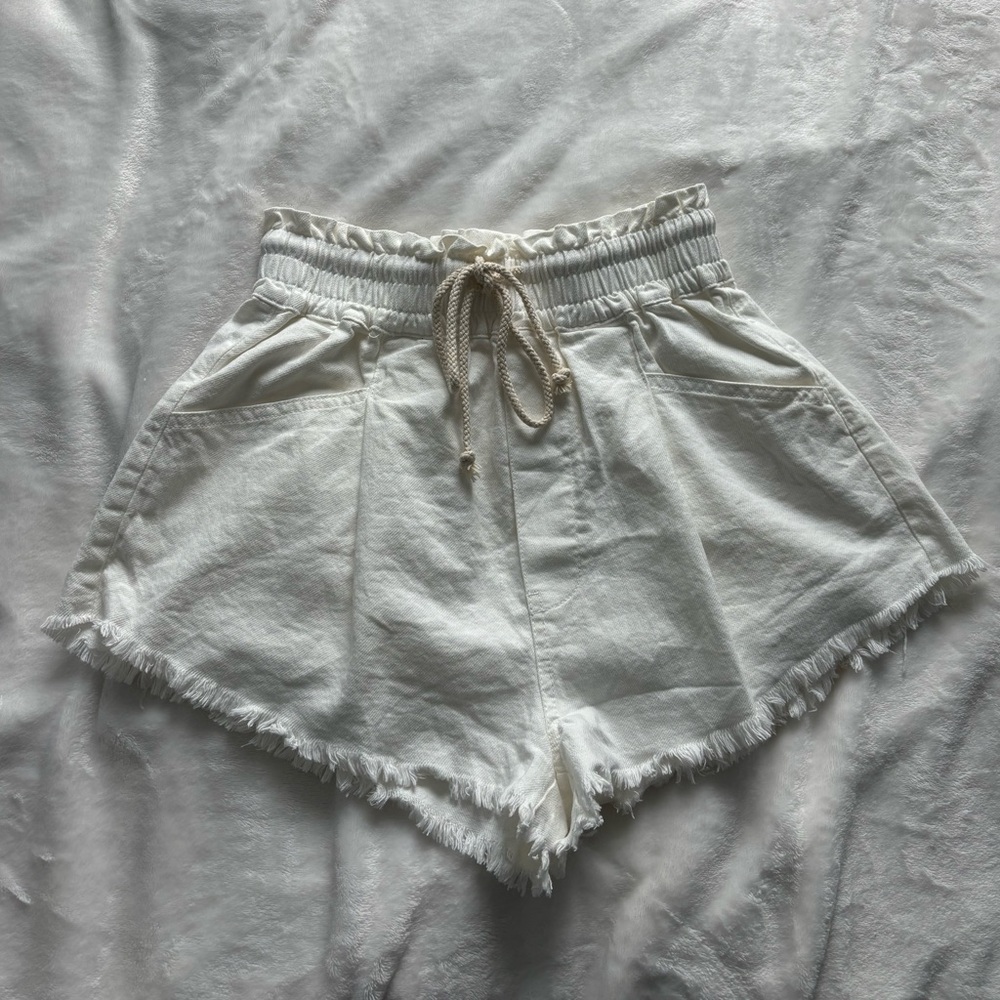Lizard Thicket High-Waisted Denim Paperbag Shorts